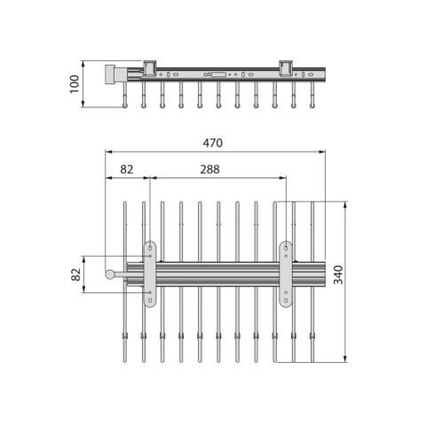 Wysuwany wieszak na spodnie do szafy garderoby Czarny HACK