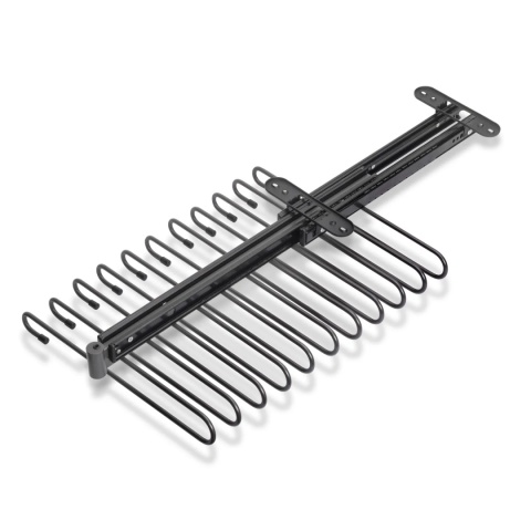 Wysuwany wieszak na spodnie do szafy garderoby Tytanowy QUARTZ EMUCA