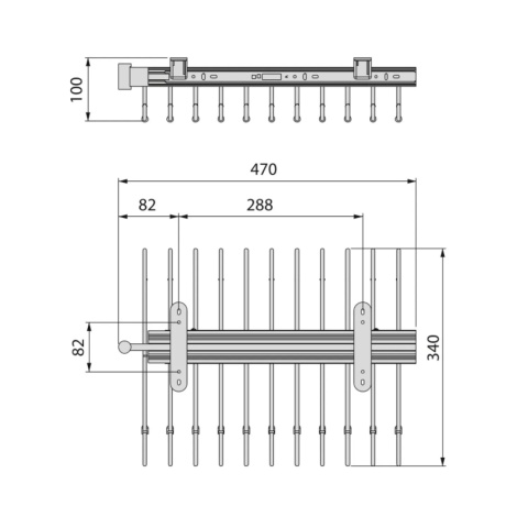 Wysuwany wieszak na spodnie do szafy garderoby Tytanowy QUARTZ EMUCA