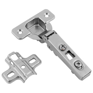 Zawias meblowy nakładany AGV 110° + Prowadnik H-0 CLIP-ON AMIX