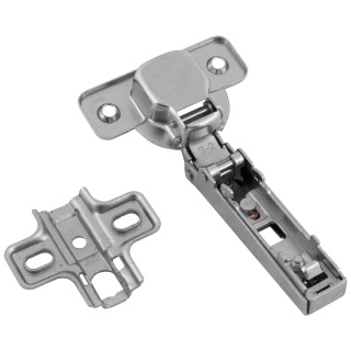 Zawias meblowy nakładany AGV 110° + Prowadnik H-0 CLIP-ON AMIX