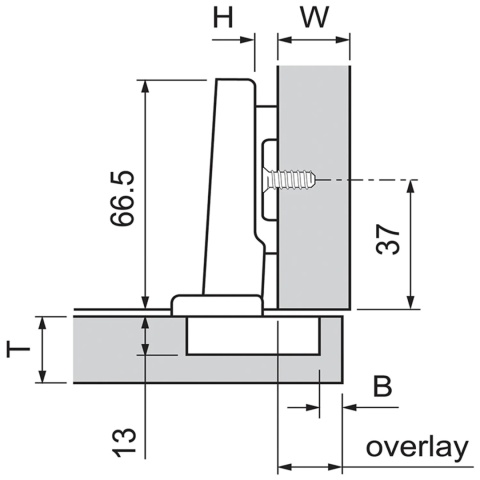 Zawias meblowy nakładany BLUMOTION 71B3550 BLUM