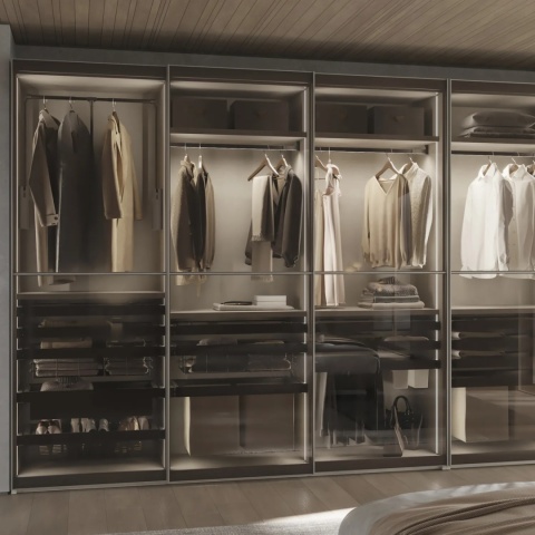 Zestaw wysuwanych szuflad na buty do garderoby Quartz 562 - 588 mm (M60) Emuca