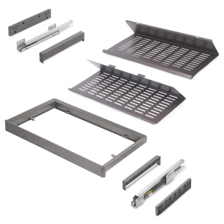 Zestaw wysuwanych szuflad na buty do garderoby Quartz 662 - 688 mm (M70) Emuca