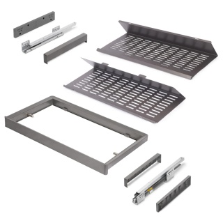 Zestaw wysuwanych szuflad na buty do garderoby Quartz 762 - 788 mm (M80) Emuca