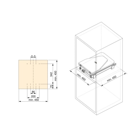 Deska do prasowania składana wyciągana Szara EMUCA