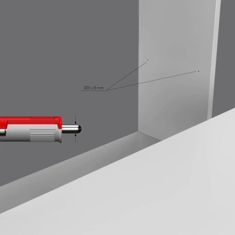 Niewidoczny wspornik podpórka półki drewnianej SIMPLY 3mm Emuca