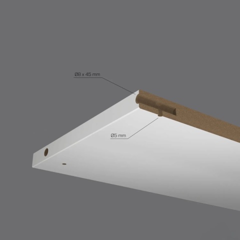 Niewidoczny wspornik podpórka półki drewnianej SIMPLY 3mm Emuca