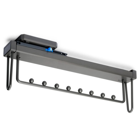 Wysuwany wieszak na ubrania do szafy QUARTZ Emuca - tytanowy