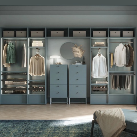 Wysuwany wieszak na ubrania do szafy QUARTZ Emuca - tytanowy