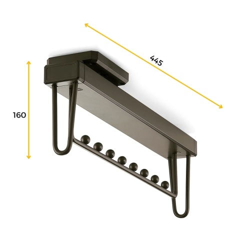 Wysuwany wieszak na ubrania do szafy QUARTZ Emuca - tytanowy
