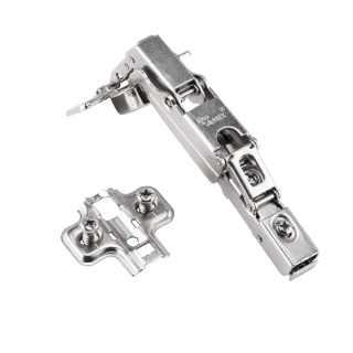 Zawias meblowy Hydrauliczny Kątowy 165° AGV + Prowadnik H-0 CLIP-ON AMIX