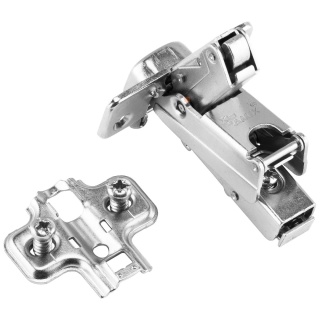 Zawias meblowy Hydrauliczny Kątowy 165° AGV + Prowadnik H-0 CLIP-ON AMIX