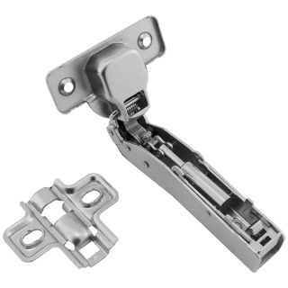 Zawias meblowy Hydrauliczny Kątowy 45° AGV + Prowadnik H-0 CLIP-ON AMIX