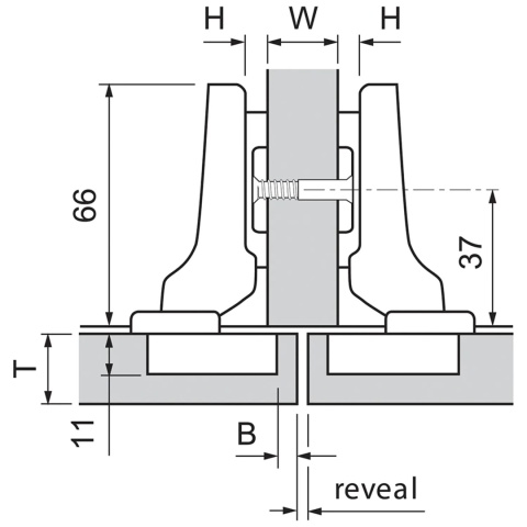 Zawias meblowy bliźniaczy CLIP TOP 71M2650 BLUM