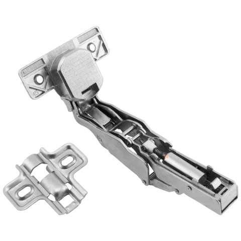 Zawias meblowy kątowy 165° PRESTIGE z samodociągiem CLIP-ON GTV