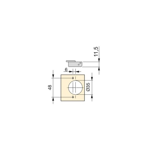 Zawias meblowy kątowy 165° bliźniaczy X91N Nikiel EMUCA