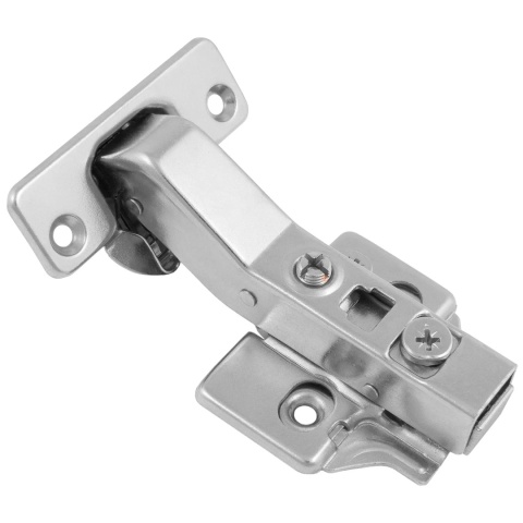 Zawias meblowy kątowy 45° X91 cichy domyk Nikiel EMUCA