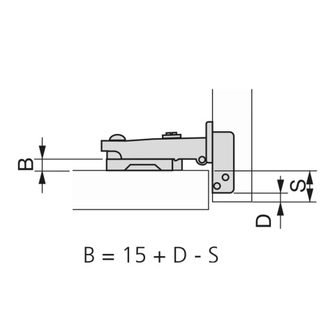 Zawias meblowy nakładany X91 samodomyk Czarny EMUCA