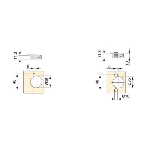 Zawias meblowy nakładany X91 samodomyk Nikiel EMUCA