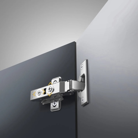 Zawias meblowy nakładany X91R samodomyk Nikiel EMUCA