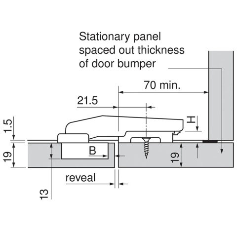 Zawias meblowy równoległy CLIP TOP 79T9550 BLUM