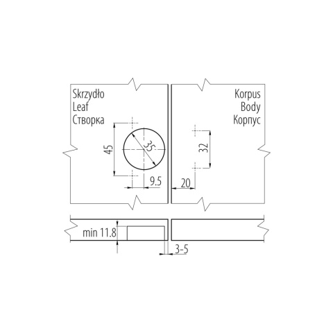 Zawias meblowy równoległy PRESTIGE z samodociągiem CLIP-ON GTV