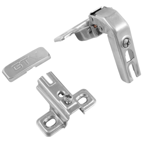 Zawias meblowy równoległy krótki KT 90° + Prowadnik H-6 GTV