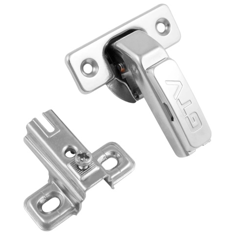 Zawias meblowy równoległy krótki KT 90° + Prowadnik H-6 GTV