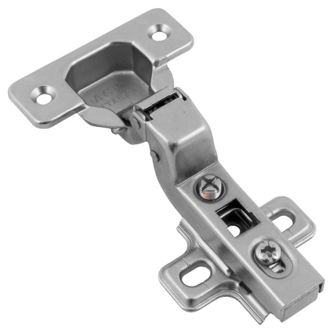 Zawias meblowy wpuszczany AGV 110° + Prowadnik H-0 CLIP-ON AMIX