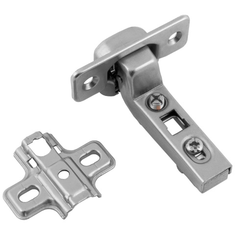 Zawias meblowy wpuszczany AGV 110° + Prowadnik H-0 CLIP-ON AMIX