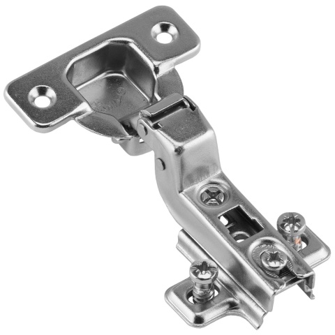 Zawias meblowy wpuszczany AGV PUSH bez sprężyny + Prowadnik H-2 AMIX