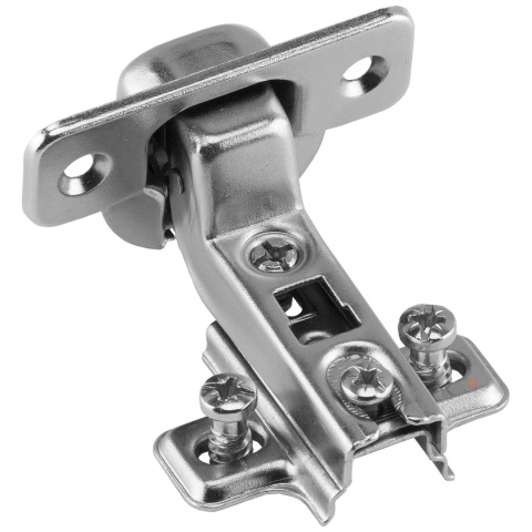 Zawias meblowy wpuszczany AGV PUSH bez sprężyny + Prowadnik H-2 AMIX