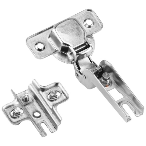 Zawias meblowy wpuszczany AGV PUSH samootwierający + Prowadnik H-4 AMIX