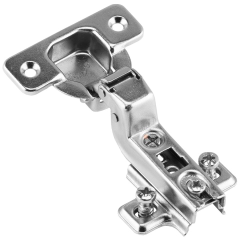 Zawias meblowy wpuszczany AGV PUSH samootwierający + Prowadnik H-4 AMIX