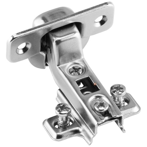 Zawias meblowy wpuszczany AGV PUSH samootwierający + Prowadnik H-4 AMIX