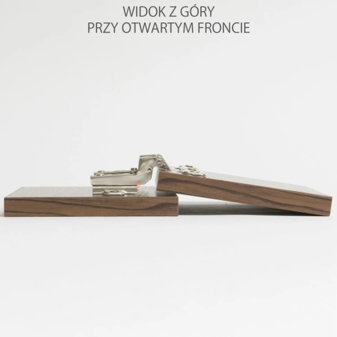 Zawias meblowy wpuszczany AGV PUSH samootwierający + Prowadnik H-4 AMIX