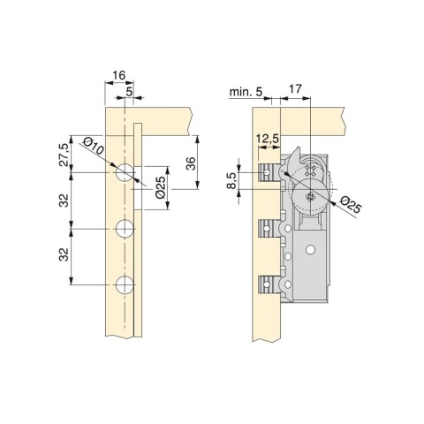 Zawieszka meblowa Levelup 2 regulowana L+P niewidoczna Emuca