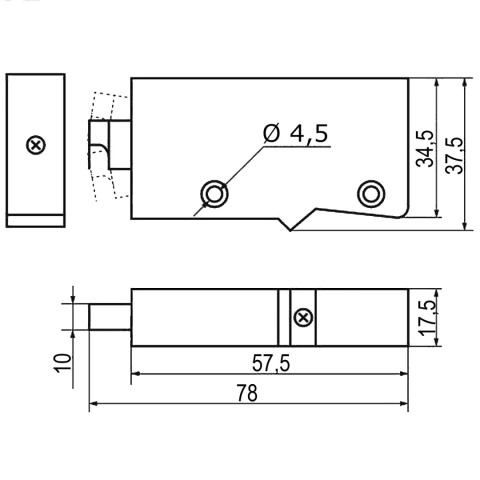 Zawieszka meblowa regulowana ZUW02 wąska Brązowa AMIX