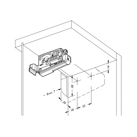 Zawieszka meblowa regulowana do szafek CAMAR 806 L+P + zaślepka Biała