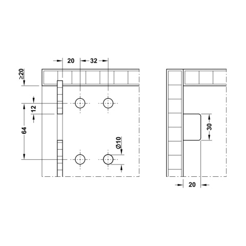 Zawieszka meblowa regulowana do szafek CAMAR 807 L+P 240KG+ zaślepka Biała