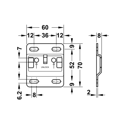 Zawieszka meblowa regulowana do szafek CAMAR 807 L+P 240KG+ zaślepka Biała