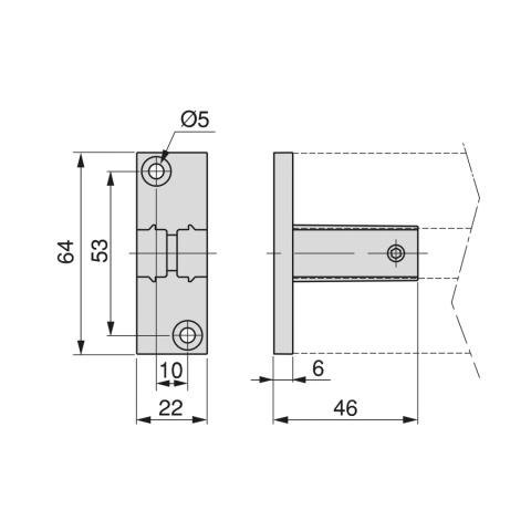 Element do montażu ściennego profilu ZERO Czarny