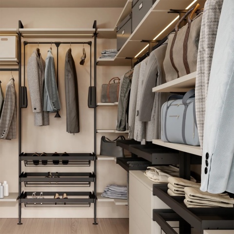 Komplet mocowań do stojaków szafy Hack ZERO Czarny