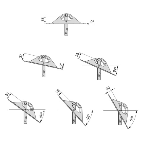 Komplet wsporników do półki pochylonej ZERO Czarny