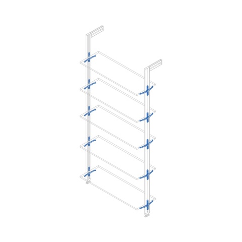 Komplet wsporników do półki ze szkła ZERO Kaszmir
