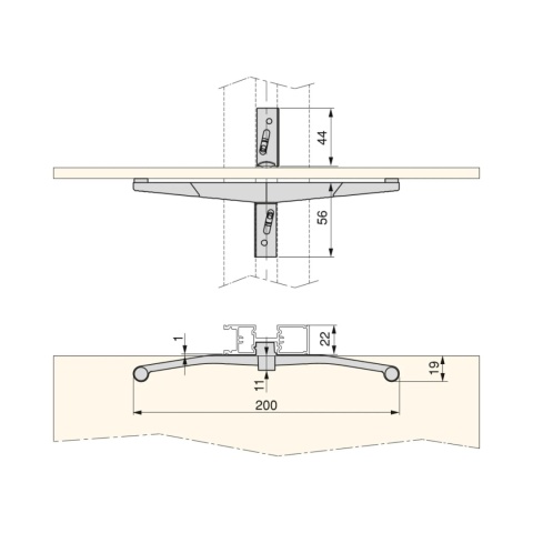 Komplet wsporników do półki ze szkła ZERO Kaszmir