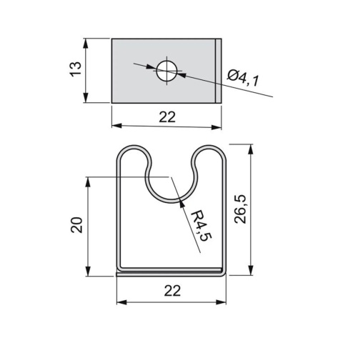 Mocowanie niewidoczne klip do cokołu Emuca
