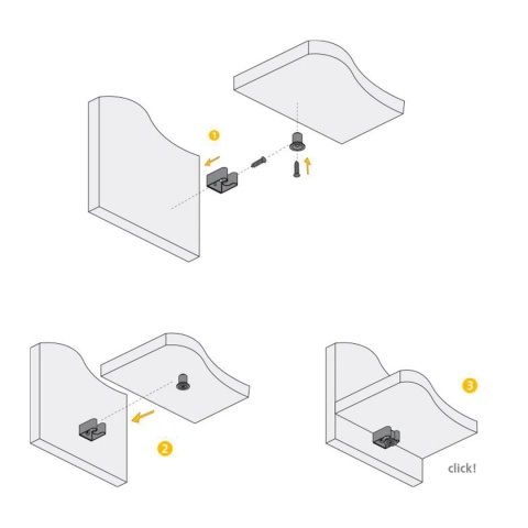 Mocowanie niewidoczne klip do cokołu Emuca