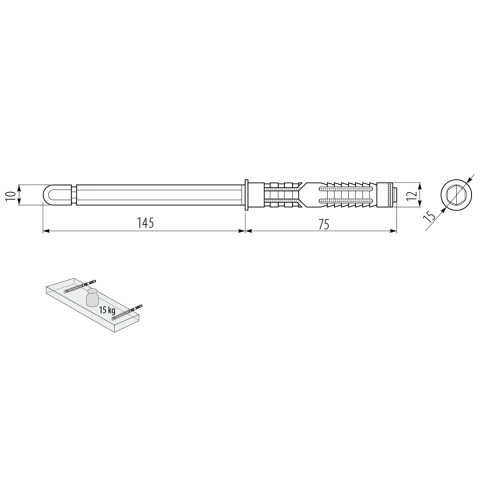 Ramię niewidoczne Wspornik Mocowanie półki 10×145mm LEBA